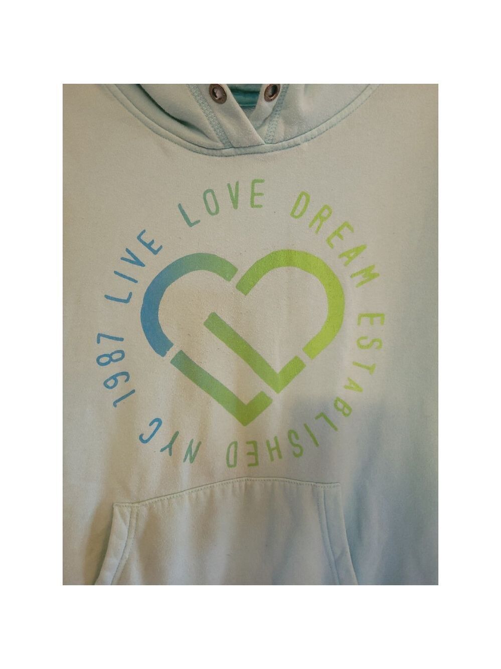 Junior's Live Love Dream Hoodie, M, Light Blue - Picture 4 of 8
